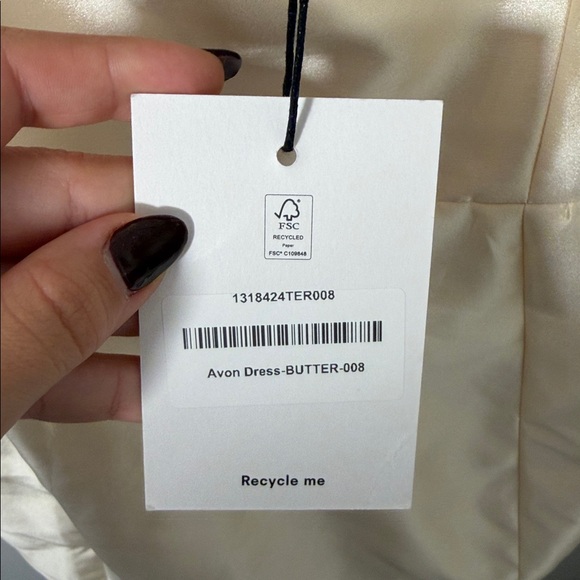 NWT Reformation Avon Mini Cream Dress size 6 - Picture 12 of 13